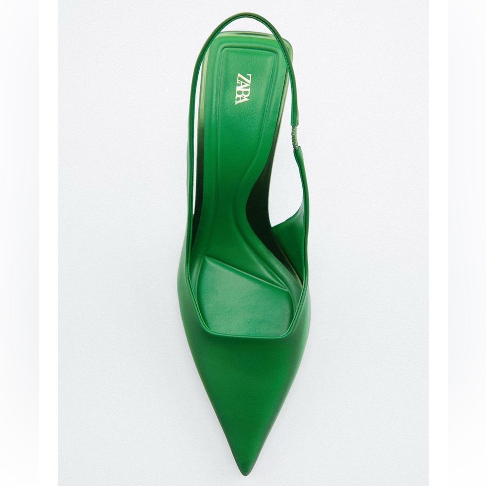 Zara Green Sling Backs 39 - Picture 3 of 5